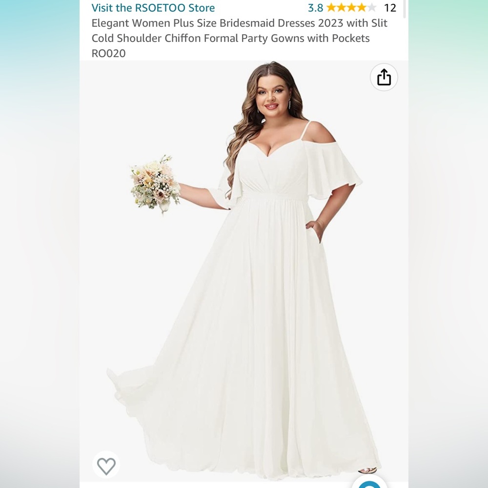NWT RSOETOO Ivory Bridal Shower/Wedding Dress